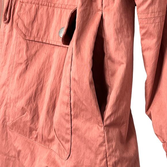 Levis Cinch Waist Anorak Rain Jacket Pink Mahogany Sz M Full Zip Long Sleeves - Picture 9 of 12